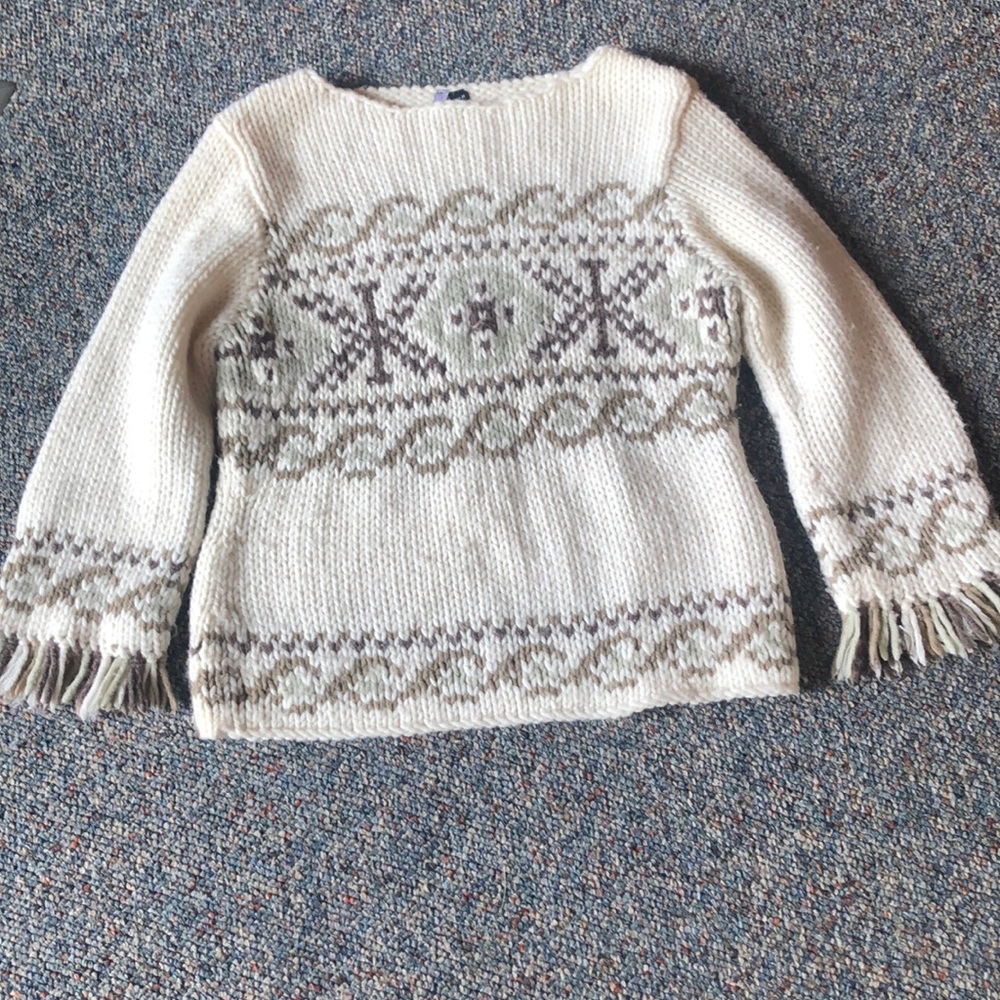 Vintage POW WOW Fringed Sleeved Sweater